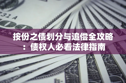 武汉按份之债划分与追偿全攻略：债权人必看法律指南