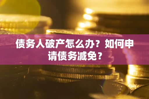 武汉债务人破产怎么办？如何申请债务减免？