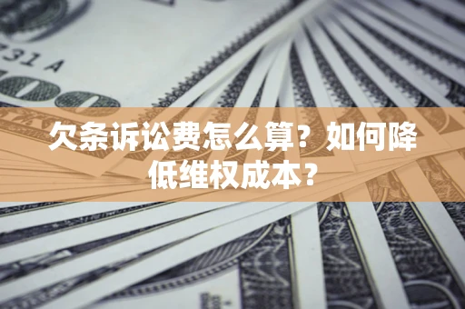 武汉欠条诉讼费怎么算？如何降低维权成本？