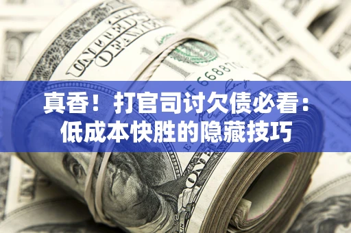 武汉真香！打官司讨欠债必看：低成本快胜的隐藏技巧