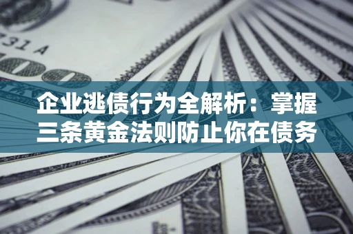 武汉企业逃债行为全解析：掌握三条黄金法则防止你在债务乱局中“踩雷”