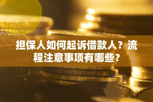 武汉担保人如何起诉借款人？流程注意事项有哪些？